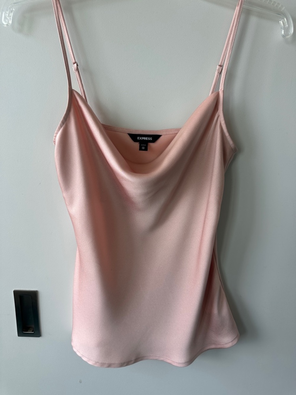 Express Blush Pink Satin Cowl-Neck Camisole